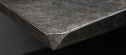Sharknose edge profile on a compact laminate top