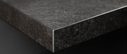 Square edge edge profile on a compact laminate top
